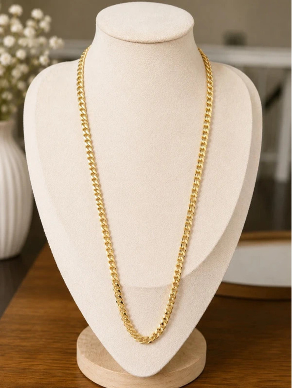 Gold Cuban Link Chain Necklace Classic Unisex Layered Jewelry Gift for Her